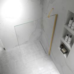 ŚCIANKA SZYBA PRYSZNICOWA ZES-KZ24-GL-70 SZYBA WALK-IN 80 CM 6 MM ZŁOTA