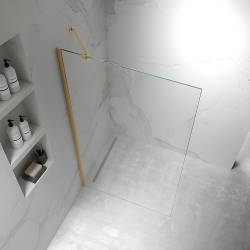 ŚCIANKA SZYBA PRYSZNICOWA WALK-IN ZES-KZ24-GL-100 ZŁOTA
