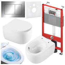 ZESTAW PODTYNKOWY WC STELAŻ TECE MISKA LAKE-WH-TR-03 PRZYCISK TC-9240401 CHROM