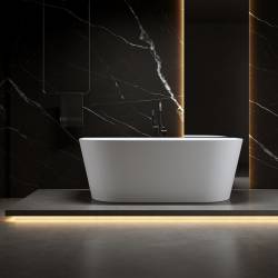 WANNA WOLNOSTOJĄCA PRZYŚCIENNA LENA2 527C BIAŁA PRZELEW CHROM 160x80 CM LENA2-527C2