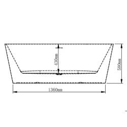 WANNA WOLNOSTOJĄCA PRZYŚCIENNA LENA2 527C BIAŁA PRZELEW CHROM 160x80 CM LENA2-527C2