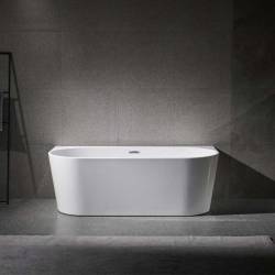 WANNA WOLNOSTOJĄCA PRZYŚCIENNA LENA2 527C BIAŁA PRZELEW CHROM 160x80 CM LENA2-527C2