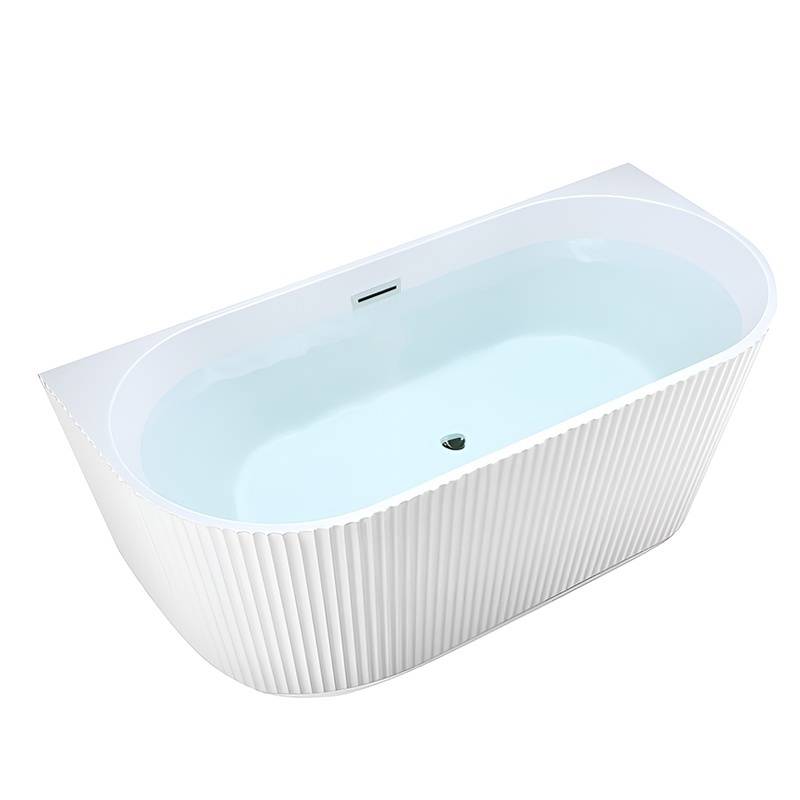WANNA WOLNOSTOJĄCA PRZYŚCIENNA RYFLOWANA CARLO2 517D2 BIAŁA PRZELEW CHROM 170x75 CM CARLO2-517D2
