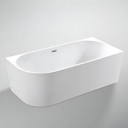 WANNA WOLNOSTOJĄCA PRZYŚCIENNA MERA2 509C2 PRAWA BIAŁA PRZELEW CHROM 160x75 CM MERA2-509C2-R