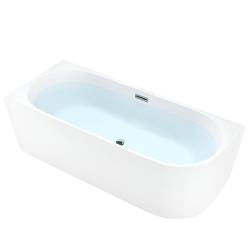 WANNA WOLNOSTOJĄCA PRZYŚCIENNA MERA2 509C2 LEWA BIAŁA PRZELEW CHROM 160x75 CM MERA2-509C2-L