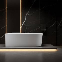 WANNA WOLNOSTOJĄCA PRZYŚCIENNA MERA2 509C2 LEWA BIAŁA PRZELEW CHROM 160x75 CM MERA2-509C2-L