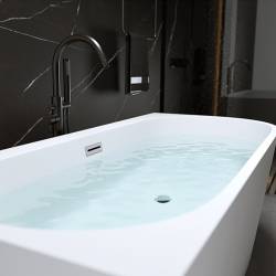 WANNA WOLNOSTOJĄCA PRZYŚCIENNA MERA2 509C2 LEWA BIAŁA PRZELEW CHROM 160x75 CM MERA2-509C2-L