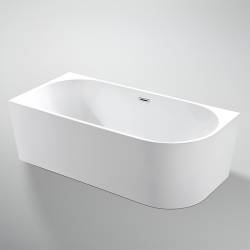 WANNA WOLNOSTOJĄCA PRZYŚCIENNA MERA2 509C2 LEWA BIAŁA PRZELEW CHROM 160x75 CM MERA2-509C2-L