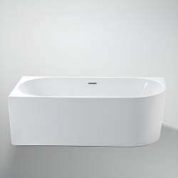 WANNA WOLNOSTOJĄCA PRZYŚCIENNA MERA2 509C2 LEWA BIAŁA PRZELEW CHROM 160x75 CM MERA2-509C2-L