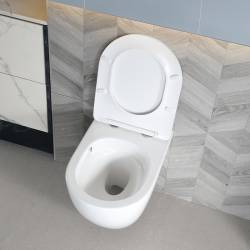 ZESTAW PODTYNKOWY WC STELAŻ GEBERIT DUOFIX MISKA MIZU-WH-TR-03 PRZYCISK DELTA 50 CZARNY POŁYSK