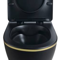 ZESTAW PODTYNKOWY WC STELAŻ GEBERIT DUOFIX MISKA MIZU-MTB-GL-RIM-03 PRZYCISK DELTA 50 CZARNY POŁYSK