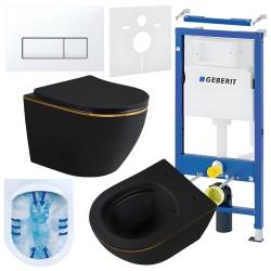 ZESTAW PODTYNKOWY WC STELAŻ GEBERIT DUOFIX MISKA MIZU-MTB-GL-RIM-03 PRZYCISK DELTA 50 BIAŁY