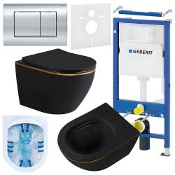 ZESTAW PODTYNKOWY WC STELAŻ GEBERIT DUOFIX MISKA MIZU-MTB-GL-RIM-03 PRZYCISK DELTA 30 CHROM