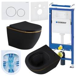 ZESTAW PODTYNKOWY WC STELAŻ GEBERIT DUOFIX MISKA MIZU-MTB-GL-RIM-03 PRZYCISK DELTA 20 BIAŁY