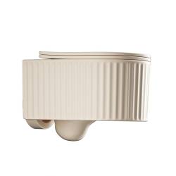 MISKA WC WISZĄCA RIMLESS LUMA-CAP-RIM-03 CAPPUCCINO RYFLOWANA DESKA WOLNOOPADAJĄCA DUROPLAST LUMA-CAP-RIM-03