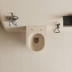 MISKA WC WISZĄCA RIMLESS LUMA-CAP-RIM-03 CAPPUCCINO RYFLOWANA DESKA WOLNOOPADAJĄCA DUROPLAST LUMA-CAP-RIM-03