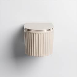 MISKA WC WISZĄCA RIMLESS LUMA-CAP-RIM-03 CAPPUCCINO RYFLOWANA DESKA WOLNOOPADAJĄCA DUROPLAST LUMA-CAP-RIM-03
