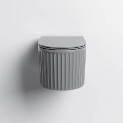 MISKA WC WISZĄCA RIMLESS LUMA-MTGR-RIM-03 SZARY MAT RYFLOWANA DESKA WOLNOOPADAJĄCA DUROPLAST LUMA-MTGR-RIM-03