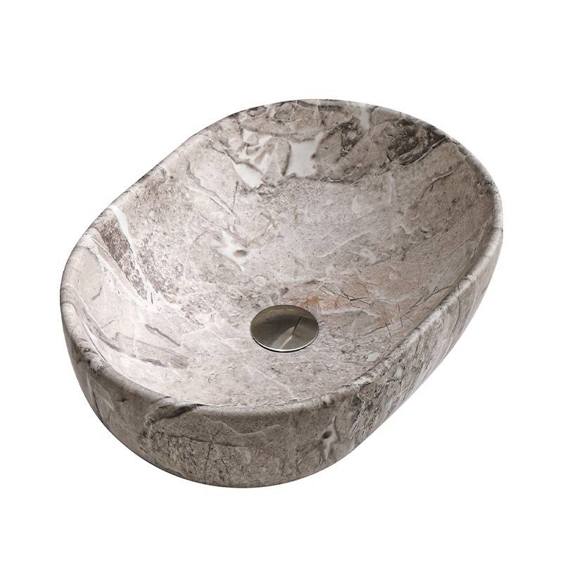 UMYWALKA NABLATOWA CERAMICZNA MARMUROWA OWALNA NEO-MAR2-480