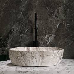 UMYWALKA NABLATOWA CERAMICZNA MARMUROWA OWALNA NEO-MAR2-480