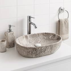 UMYWALKA NABLATOWA CERAMICZNA MARMUROWA OWALNA NEO-MAR2-480