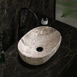 UMYWALKA NABLATOWA CERAMICZNA MARMUROWA OWALNA NEO-MAR2-480