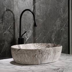 UMYWALKA NABLATOWA CERAMICZNA MARMUROWA OWALNA NEO-MAR2-480