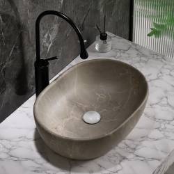 UMYWALKA NABLATOWA CERAMICZNA MARMUROWA OWALNA NEO-MAR9-480