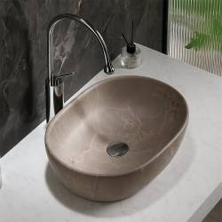 UMYWALKA NABLATOWA CERAMICZNA MARMUROWA OWALNA NEO-MAR9-480