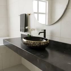 UMYWALKA NABLATOWA CERAMICZNA OWALNA CARI-BL-GL-MOD4-600 CZARNA CARI-BL-GL-MOD4-600