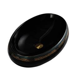 UMYWALKA NABLATOWA CERAMICZNA OWALNA CARI-BL-MOD2-600 CZARNA CARI-BL-MOD2-600