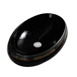 UMYWALKA NABLATOWA CERAMICZNA OWALNA CARI-BL-MOD2-600 CZARNA CARI-BL-MOD2-600
