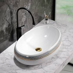 UMYWALKA NABLATOWA CERAMICZNA OWALNA CARI-WH-MOD2-600 BIAŁA CARI-WH-MOD2-600