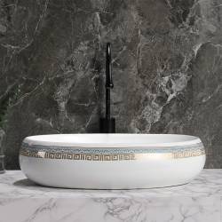 UMYWALKA NABLATOWA CERAMICZNA OWALNA CARI-WH-MOD2-600 BIAŁA CARI-WH-MOD2-600