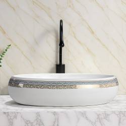 UMYWALKA NABLATOWA CERAMICZNA OWALNA CARI-WH-MOD2-600 BIAŁA CARI-WH-MOD2-600