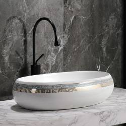 UMYWALKA NABLATOWA CERAMICZNA OWALNA CARI-WH-MOD2-600 BIAŁA CARI-WH-MOD2-600