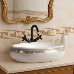 UMYWALKA NABLATOWA CERAMICZNA OWALNA CARI-WH-MOD2-600 BIAŁA CARI-WH-MOD2-600