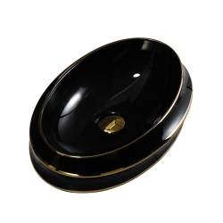UMYWALKA NABLATOWA CERAMICZNA OWALNA YOKO-BL-GL-LN-600 CZARNA YOKO-BL-GL-LN-600