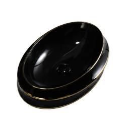 UMYWALKA NABLATOWA CERAMICZNA OWALNA YOKO-BL-GL-LN-600 CZARNA YOKO-BL-GL-LN-600