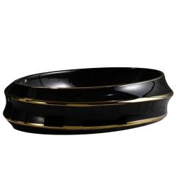 UMYWALKA NABLATOWA CERAMICZNA OWALNA YOKO-BL-GL-LN-600 CZARNA YOKO-BL-GL-LN-600