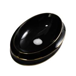 UMYWALKA NABLATOWA CERAMICZNA OWALNA YOKO-BL-GL-LN-600 CZARNA YOKO-BL-GL-LN-600