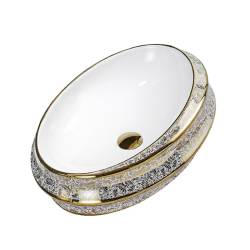 UMYWALKA NABLATOWA CERAMICZNA OWALNA YOKO-WH-MOD5-GL-600 BIAŁA YOKO-WH-MOD5-GL-600