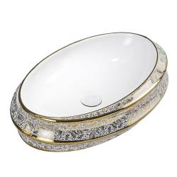 UMYWALKA NABLATOWA CERAMICZNA OWALNA YOKO-WH-MOD5-GL-600 BIAŁA YOKO-WH-MOD5-GL-600