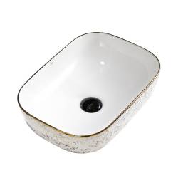 UMYWALKA NABLATOWA CERAMICZNA PROSTOKĄTNA MILO-WH-MOD1-455 BIAŁA MILO-WH-MOD1-455