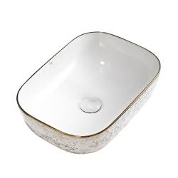 UMYWALKA NABLATOWA CERAMICZNA PROSTOKĄTNA MILO-WH-MOD1-455 BIAŁA MILO-WH-MOD1-455