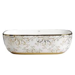 UMYWALKA NABLATOWA CERAMICZNA PROSTOKĄTNA MILO-WH-MOD1-455 BIAŁA MILO-WH-MOD1-455