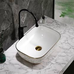 UMYWALKA NABLATOWA CERAMICZNA PROSTOKĄTNA MILO-WH-MOD1-455 BIAŁA MILO-WH-MOD1-455