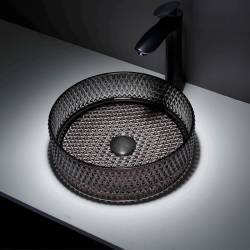 UMYWALKA NABLATOWA SZKLANA OKRĄGŁA BRILLANT1-BL-360 CZARNA BRILLANT1-BL-360