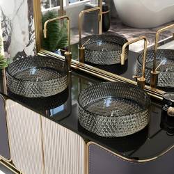 UMYWALKA NABLATOWA SZKLANA OKRĄGŁA BRILLANT1-BL-PL-360