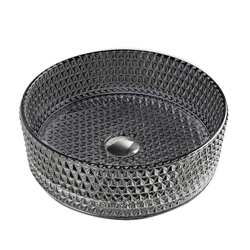 UMYWALKA NABLATOWA SZKLANA OKRĄGŁA BRILLANT1-BL-PL-400
